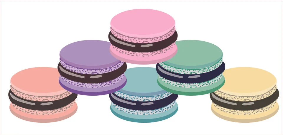 Pyramid of colored macarons. Stock Illustration