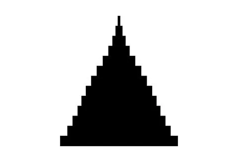 Pyramid consisting of horizontal rectangles. Black silhouette. Triangle Stockillustratie