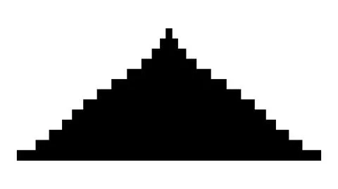 Pyramid consisting of horizontal rectangles. Black silhouette. Triangle Stock Illustration