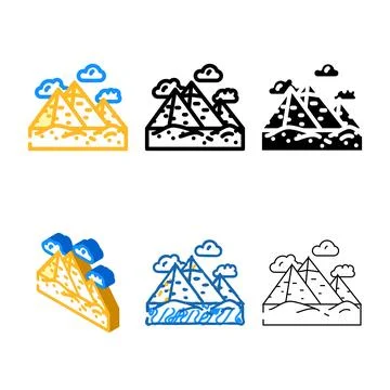 Pyramid construction color minimal icon vector Stock Illustration