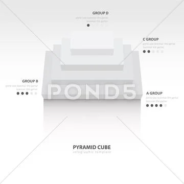 Pyramid cube infographic top view white color balance: Royalty Free ...