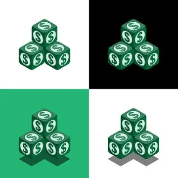 Pyramid of the cubes with dollar logo in isometric view Stock Illustration
