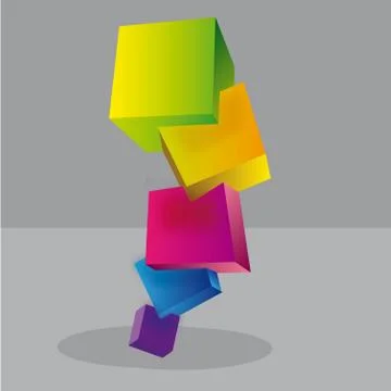 Pyramid of cubes Stock Illustration