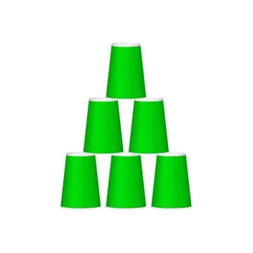 Pyramid of cups in green design Stock Illustration