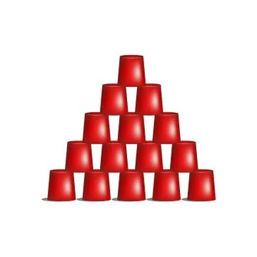 Pyramid of cups in red design Stock Illustration