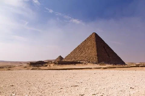 Pyramid in the desert Stock Photos