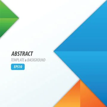 Pyramid design template 3 color  green, orange, blue Stock Illustration