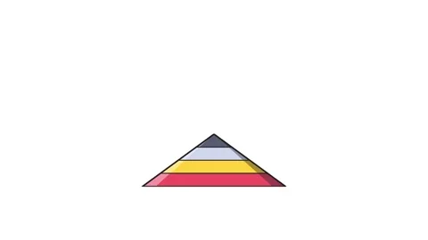 A pyramid with distinct colors, highlighting a creative and dynamic appearanc Stock Footage 335259222