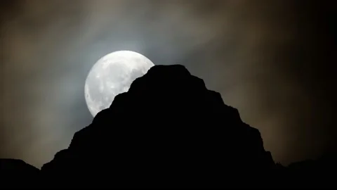 Pyramid Djoser at Saqqara, Time Lapse by Night with Full Moon, Cairo, Egypt Stock Footage 220096414