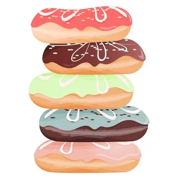 Pyramid of donuts Stock Illustration
