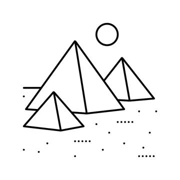 Pyramid egypt construction line icon vector illustration Ilustración de archivo
