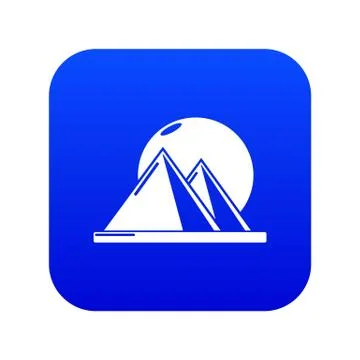 Pyramid egypt icon blue Stock Illustration