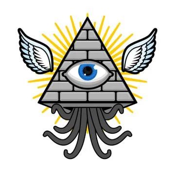 All Seeing Eye Symbol With Triangle. Triangle With Eye, All Seeing