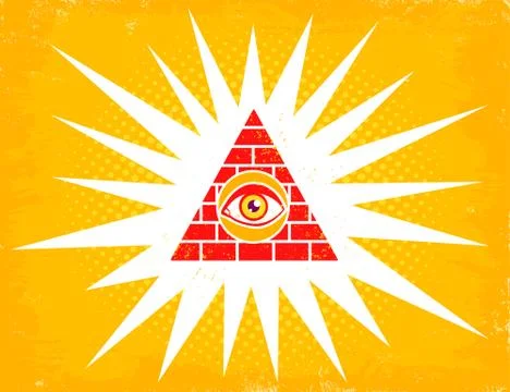 Pyramid with eye Stock Illustration