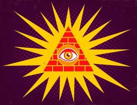 Pyramid with eye Stock Illustration