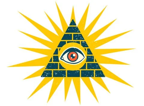 Pyramid with eye Иллюстрация