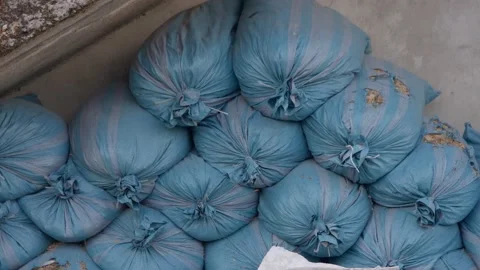 Pyramid with full garbage bags Stock Footage 152528537