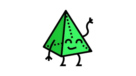 Pyramid geometric shape character color icon animation Stock Footage 326102314
