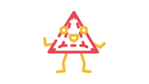 Pyramid geometric shape character color icon animation Stock Footage 327273307