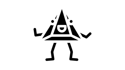 Pyramid geometric shape character glyph icon animation Stock Footage 326747395