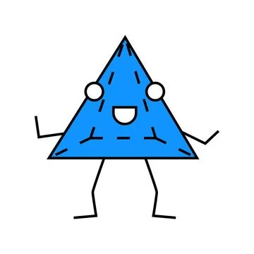 Pyramid geometric shape character icon color illustration Illustrazione stock