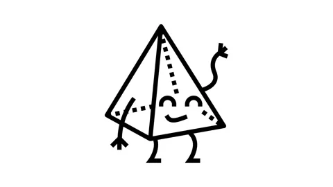 Pyramid geometric shape character line icon animation Stock Footage 326138718