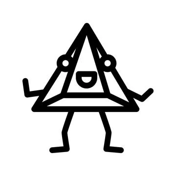 Pyramid geometric shape character line icon vector illustration 库存插图
