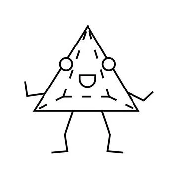 Pyramid geometric shape character line icon vector illustration 库存插图