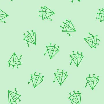 Pyramid geometric shape character line seamless pattern Illustrazione stock