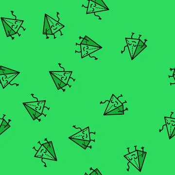 Pyramid geometric shape character vector seamless pattern 스톡 일러스트