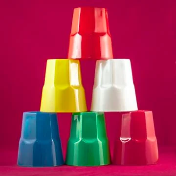 Pyramid of glasses Stock Photos