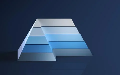 Pyramid graphics and data analysis, 3d rendering. Stock Illustration
