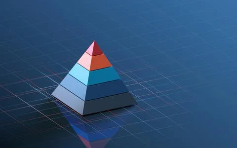 Pyramid graphics and data analysis, 3d rendering. イラスト素材
