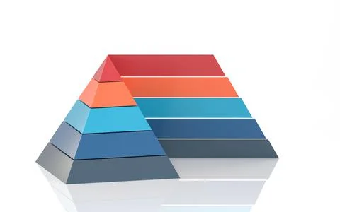 Pyramid graphics and data analysis, 3d rendering. Stock Illustration