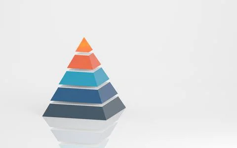 Pyramid graphics and data analysis, 3d rendering. Stock Illustration