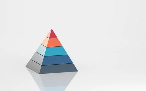 Pyramid graphics and data analysis, 3d rendering. Stock Illustration