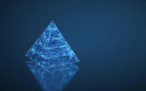 Pyramid graphics and data analysis, 3d rendering. Stock Illustration