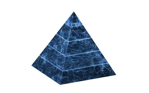 Pyramid graphics and data analysis, 3d rendering. Stock Illustration
