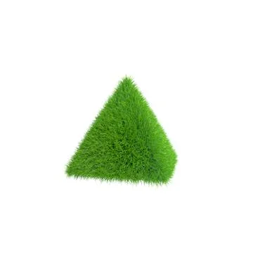 Pyramid from grass.3D rendering illustration. Stock Illustration