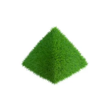 Pyramid from grass.3D rendering illustration.3d isometric style. Stock Illustration