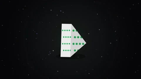 Pyramid with Green Dots Rotating in Space, Technology and Data 스톡 동영상 341493979