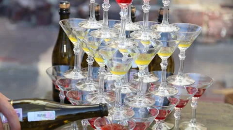 Pyramid holiday glasses Stock Footage 48919230