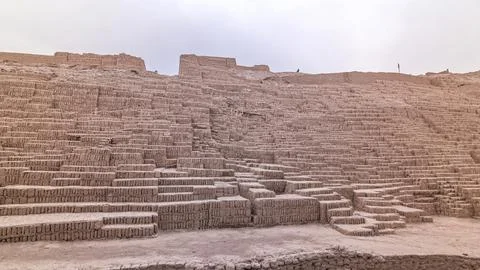 Pyramid of Huaca Pucllana timelapse hyperlapse, pre Inca culture ceremonial.. Foto stock