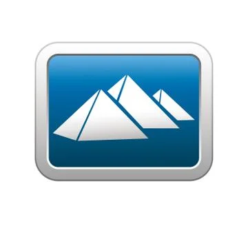 Pyramid icon on blue Stock Illustration