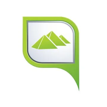 Pyramid icon green pointer Stock Illustration