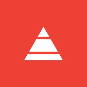 Pyramid Icon On Red Background. Red Flat Style Vector Illustration Stock Illustration