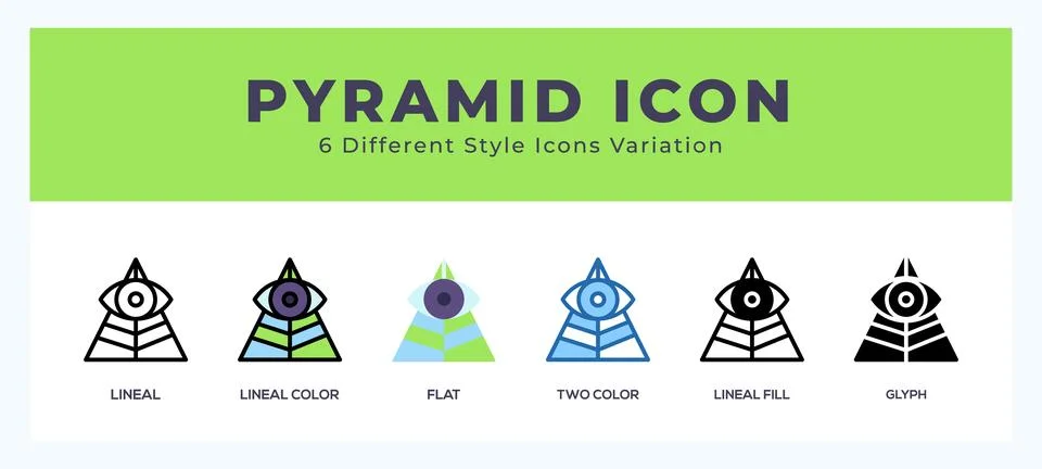 Pyramid icon set pack vector illustration. Stock Illustration