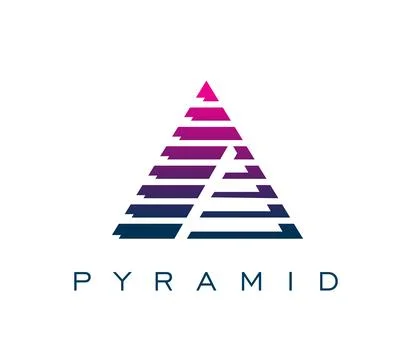 Pyramid icon of triangle modern line and gradient Stock Illustration