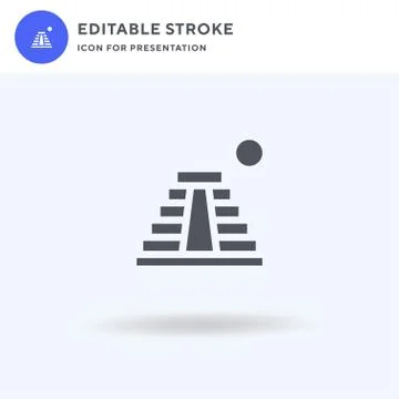 Pyramid icon vector, filled flat sign, solid pictogram isolated on white, log Stock Illustration