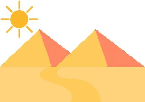 Pyramid illustration with pixel theme 스톡 일러스트